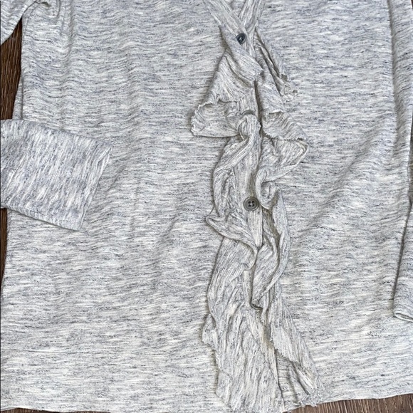 NWT! J Crew gray cardigan with ruffle detail - Picture 2 of 3